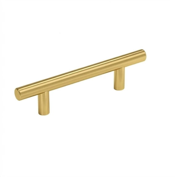 Fitviso 10 Pack 2.75 Inch(70mm) Center to Center Brushed Brass Kitchen Cabinet Handles for Kitchen and Drawers