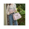 thumbnail image 2 of Christine Circular Print Vegan Leather Womens Satchel Bag witch matching wallet - 2 pieces by Mia K, 2 of 13