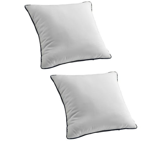 KFFKFF Set of 2 Decorative 20 x 20 in Pillow Inserts, Firm and Plush Square Cushions with Polyester Filling, White Throw Pillows with Zipper for Indoor Use on Bed, Couch, Sofa, or Living Room