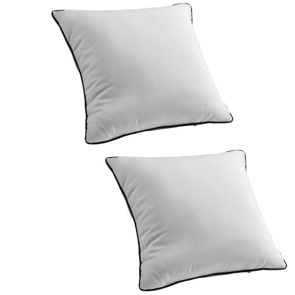 KFFKFF Set of 2 Decorative 20 x 20 in Pillow Inserts, Firm and Plush Square Cushions with Polyester Filling, White Throw Pillows with Zipper for Indoor Use on Bed, Couch, Sofa, or Living Room