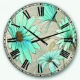 thumbnail image 1 of DesignArt Handpainted Indigo Leucanthemum Cottage Flower Large Wall Clock, 1 of 2