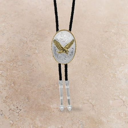 Montana Silversmiths Bolo Ties Mens Eagle 2" x 1.5" Silver Gold BT6