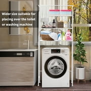 Over The Toilet Storage HONEIER 3 Tier Bathroom Shelf with Towels Hanging Rod, 62*24 inch Metal Bathroom Organizer Storage Rack, White