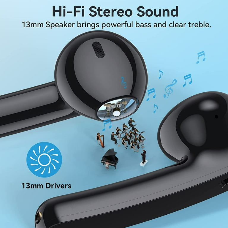 Wireless Earbuds With Earhooks - Bluetooth 5.3, 50Hrs Playtime, IPX7 Waterproof, ENC Noise Cancellation