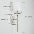 thumbnail image 2 of Pathson 2PCS Classic Wall Sconce with Flared White Textile Lamp Shade Brushed Stand for Bedroom Living Room, 2 of 8