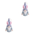 thumbnail image 4 of Advancent Decoraciones de Pascua Adornos artesanales Adorno de festival Muñecas con orejas de conejo Adorno colgante Muñeca de gnomo de punto Azul 2piezas, 4 of 6