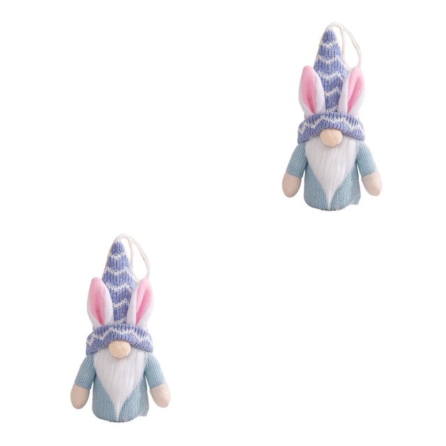 Toystoory Decoraciones de Pascua Festival Adorno Diseño de escena Colgantes Orejas de conejo Muñecas Colgante Adorno Colgante de muñeco de Azul 2piezas