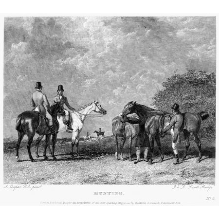 Stretched Canvas Art England Fox Hunting 1832 Netching