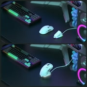 ATTACK SHARK X11 59g Wireless Gaming Mouse with RGB Magnetic Charging Dock, PixArt PAW3311 Sensor, Wired/2.4G/Bluetooth, 22K DPI for PC/Mac-White&Tape