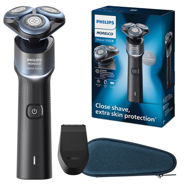 Philips Norelco Rasoir 5000X Rechargeable Rasoir Humide et Sec avec Tondeuse de Précision et Pochette de Rangement X5006/85