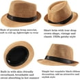 thumbnail image 2 of Ultrafun 5 Pack Men Women Fedora Short Brim Classic Summer Beach Sun Hat Panama Cap (Multicolor-1, Medium), 2 of 5