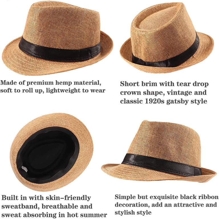 Ultrafun Men Women Fedora Short Brim Summer Beach Hat  display picture 3