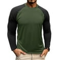 thumbnail image 2 of Gubotare Mens T Shirts Graphic Mens Casual Long Sleeve Plain Baseball Cotton T Shirts (Green,M), 2 of 7