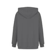 thumbnail image 4 of YDDIAN Womens Hooded Sweatshirt Cute Crew Neck Plus Size Plain Hoodie Drawstring Fall Y2k Long Sleeve Pullover Fleece Sweaters with Pockets Dark Gray XL, 4 of 5