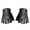 Black, variant on 3 Pair Faux Leather Gloves Half Fingers Smooth Waterproof Adjustable Wrist Solid Color Unisex Driving Outdoor Sports Halloween Gloves Cosplay Costume White