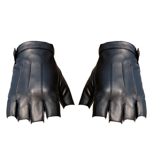 ZDWQFA 1 Pair Fingerless Driving Gloves PU Faux Leather
