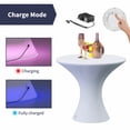 thumbnail image 3 of ZAFLY LED Bar Table, Light Up Rechargeable Cocktail Table, Remote Dimmable Pub Table, 3 of 6