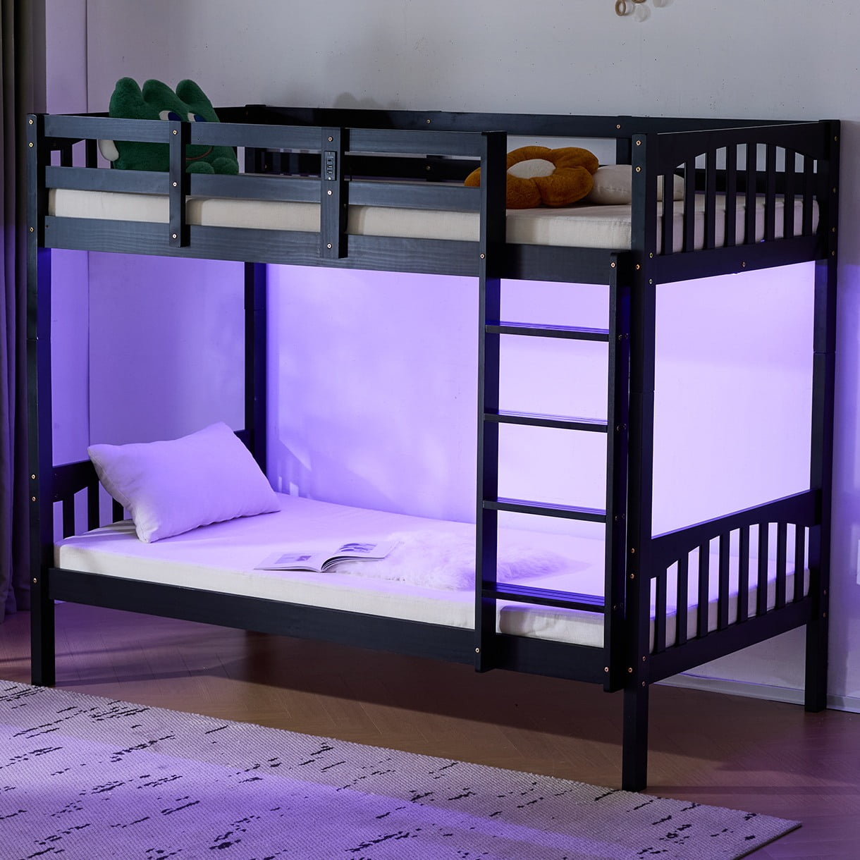 Ktaxon Solid Wood Twin-over-Twin Convertible Bunk Bed, Bed Frame