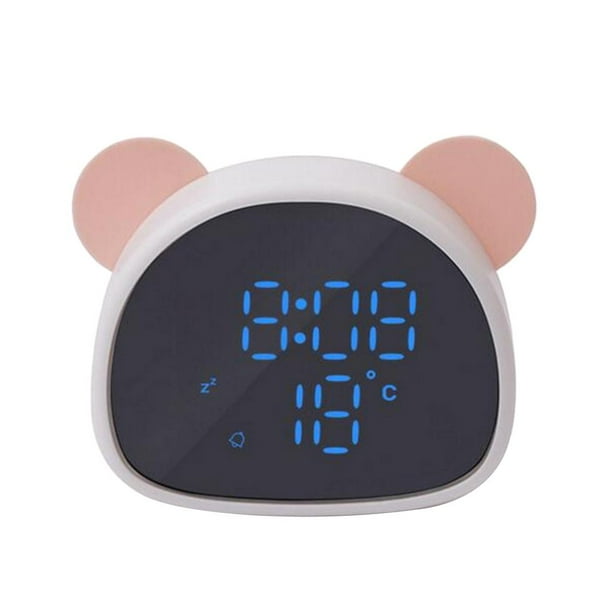 Despertador de dibujos animados Silencio Niños encantadores Estudiantes Control Reloj--Blanco Gloria Despertador Panda de dibujos animados