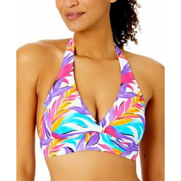 Anne Cole Womens Marilyn Printed Halter White Print M