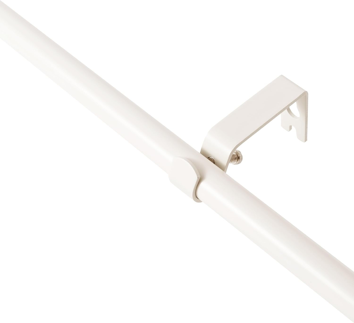 eTeckram 5/8" Single Curtain Rod with Brun Finials,Weathered White,28‘’-48‘’