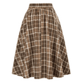 thumbnail image 5 of Panan Women's Autumn Essential Vintage High Waisted Plaid Midi Skirt with Double Side Button Details and Flared A Line Silhouette for Fall Fashion Looks, 5 of 9