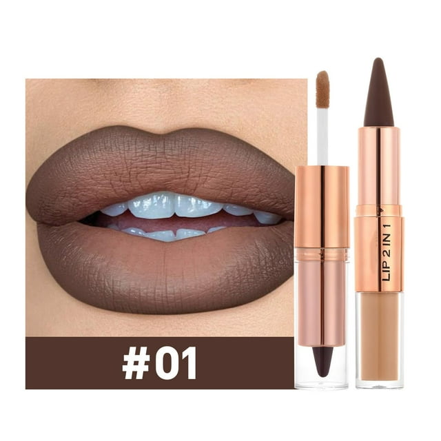 Salud y Belleza, Belleza y Maquillaje, Labial/Brillo de Labios, Labial, Labial con Puntas Brillantes y Mate de Larga Duración, Resistente a la Decoloración e Intransferible con Efecto R, un labial