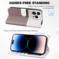 thumbnail image 5 of Funda para iPhone 14 Pro Max Funda de cuero con tapa tipo cartera a prueba de golpes Simple Business, 5 of 5