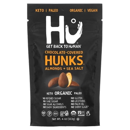 Hu, Chocolate Covered Hunks, Almonds   Sea Salt, 4 oz (113 g) Pack of 2