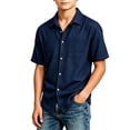 thumbnail image 4 of HAiming Boys School Shirts Summer Short Sleeve Collared Uniform Tee with Pockets Loose Casual Solid Color Blouses Outwear Kids Tops, 4 of 6