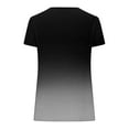 thumbnail image 4 of Delayuji Short Sleeve Womens Tops 2025 Spring Neck Casual Print Tunic T Shirts Womens Tops Black L Polyester,Spandex Short Sleeve Shirts for Women, 4 of 5