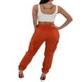 thumbnail image 4 of Pantalon Cargo Taille Haute pour Femmes, Coupe Ample, Salopettes Décontractées, Pantalon à Multiples Poches, 4 of 5