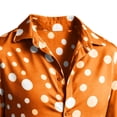 thumbnail image 4 of UTSJKR Men's Roll-Up Cuff Polka Dot Long Sleeve Button-Down Shirt, Slim Fit Casual Top, Daily Dating Street Outdoor Trendy Leisure Wear Orange XXXL, 4 of 5