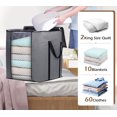 thumbnail image 4 of SLEEPING LAMB Bolsas de Almacenamiento de Mantas Extra Grandes de 120 L Contenedores de Almacenamiento de Ropa Transpirables para edredón King Ropa de Cama Sábana de Almohada, Asas Reforzadas, Gris, 4 of 5