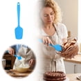 thumbnail image 2 of 2-Pack Silicone Spoon Spatula Set , High Heat Resistant Flexible Rubber Scraper for Cooking Mixing Baking(Blue,21x5x1cm), 2 of 6