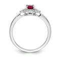 thumbnail image 2 of 14K White Gold Ring Band Gemstone Ruby Oval Red Diamond Round, 2 of 3