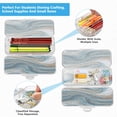 thumbnail image 5 of Plastic Pencil Box Large Capacity Pencil Boxes Clear Boxes with Snap-Tight Lid Stylish Office Supplies Storage Organizer Box Blue and Gold Swirling, 5 of 7