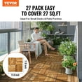 thumbnail image 2 of 27-Pack Interlocking Deck Tiles - 12"x12" Solid Camphor Pine Wood Flooring for Patio/Porch (27 Sq Ft, 440LB Capacity), 2 of 11