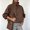 Brown, variant on Women's Solid Color Zip-Up Jacket with Stand Collar and Long Sleeves,Mid-Length Windbreaker Outerwear with Elastic Hem and Side Pockets for City Strolls and Weekend Travel