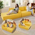 thumbnail image 6 of VFD Modular Sectional Couch in a Box 103" L Shaped Boneless Cloud Couch with Deep Seat, Convertible Sofa Bed for Living Room Bedroom Apartments Dorms, No Assembly Required, Yellow, Left Facing Chaise, 6 of 14