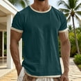 thumbnail image 2 of CUSTG Men Tshirts Textured T Shirt Soft Breathable Crew Neck Short Sleeve Tops For Casual Comfort And Everyday Wear Fashionable Solid Color Summer T-Shirts, 2 of 5