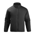 thumbnail image 2 of Jackets for Men Windproof Waterproof Jacket Zipper Stand Collar Long Sleeves Casual Solid Outwear Sports Coat,Top for Men Black, 2 of 6