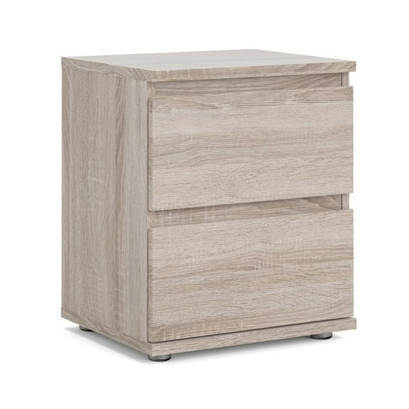 Pemberly Row Contemporary 2 Drawer Nightstand in Truffle