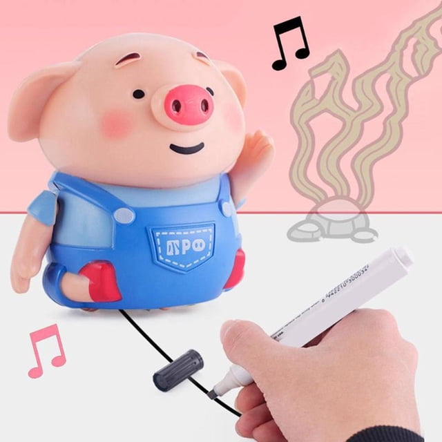 Inductivo Lindo Cerdo Coche Juguetes Auto Inducción Cerdo Juguetes Inductivo Lindo Cerdo Coche Juguetes Auto Inducción Cerdo Seguir Línea Dibujada Animal Juguete Para Niños ANGGREK Inductive Cute Pig Car Toys