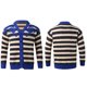 thumbnail image 5 of Mens Thickening Striped V-Neck Cardigan Sweater Long Sleeve Button Down Overcoat, 5 of 6