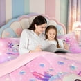 thumbnail image 5 of Manfei Cartoon Axolotl 7-Piece Twin Bedding,Animals Print Bedding Comforter Set,Pink Reversible, 5 of 7