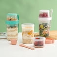 thumbnail image 5 of Yogurt Parfait Cups with Lids and Spoons, Overnight Oats Containers, Reusable Topping Compartment for Breakfast with Yogurt, Cereal or Oatmeal On-the-Go,Blue,Double layer 800ml, 5 of 7