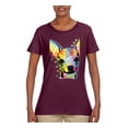thumbnail image 2 of Wild Bobby Dean Russo Colorful Chihuahua Dog Lover Women Graphic Tee, Maroon, Medium, 2 of 5