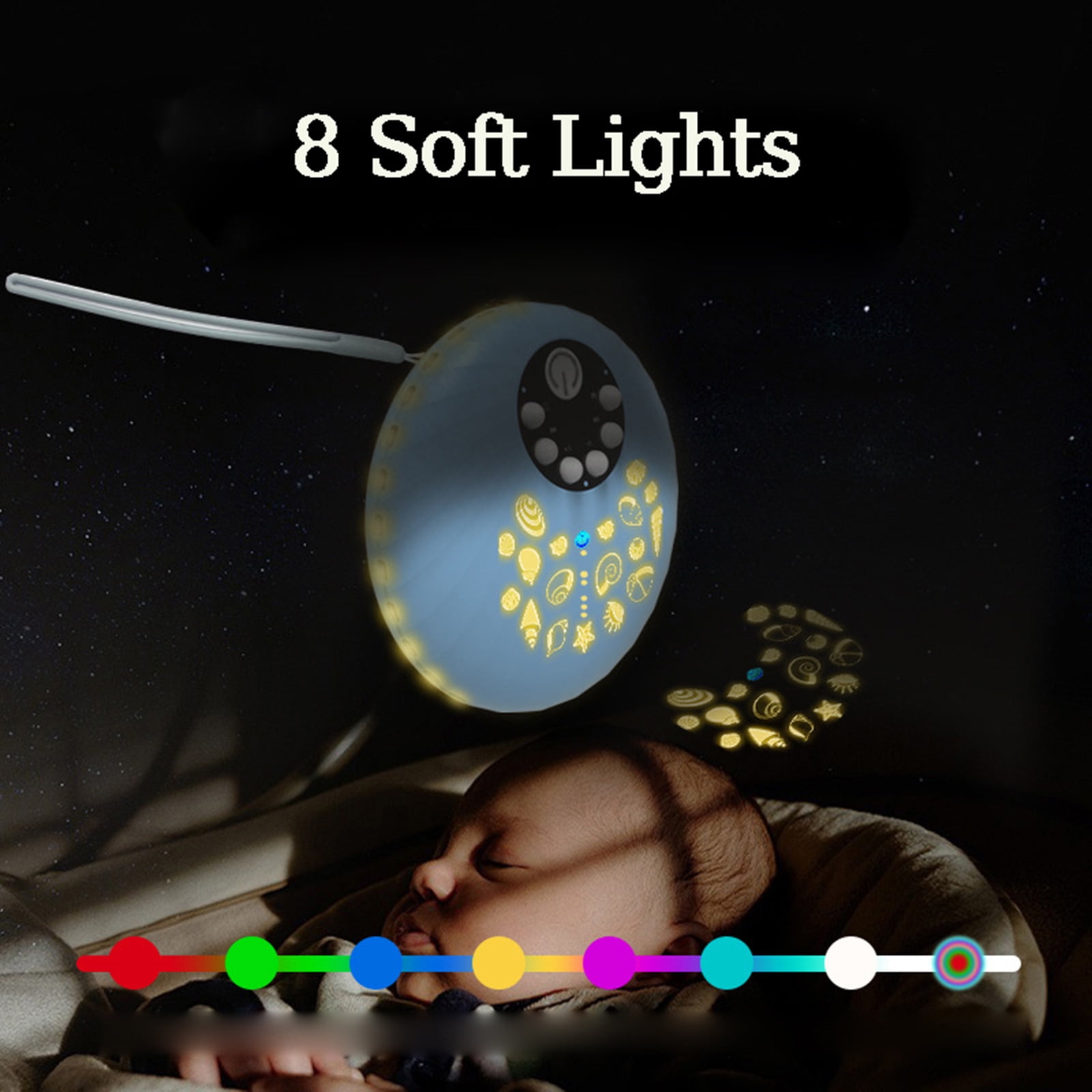 URTERYSER Portable White Noise Machine Aid with Night Light Easy to Use Baby Sound Machine for Sleep Improvement Blue