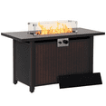 thumbnail image 1 of Outsunny 43" Outdoor Propane Fire Pit Table w/ Lid, 50,000 BTU, Bronze, 1 of 10